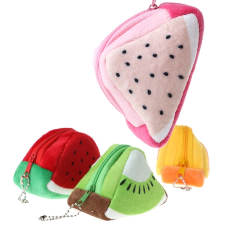 Triángulo de felpa fruta creativa tridimensional lindo niños cambio bolsa llave bolsa regalo
