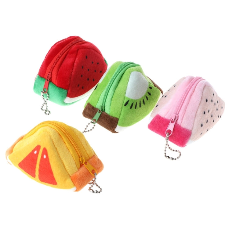 Triángulo de felpa fruta creativa tridimensional lindo niños cambio bolsa llave bolsa regalo