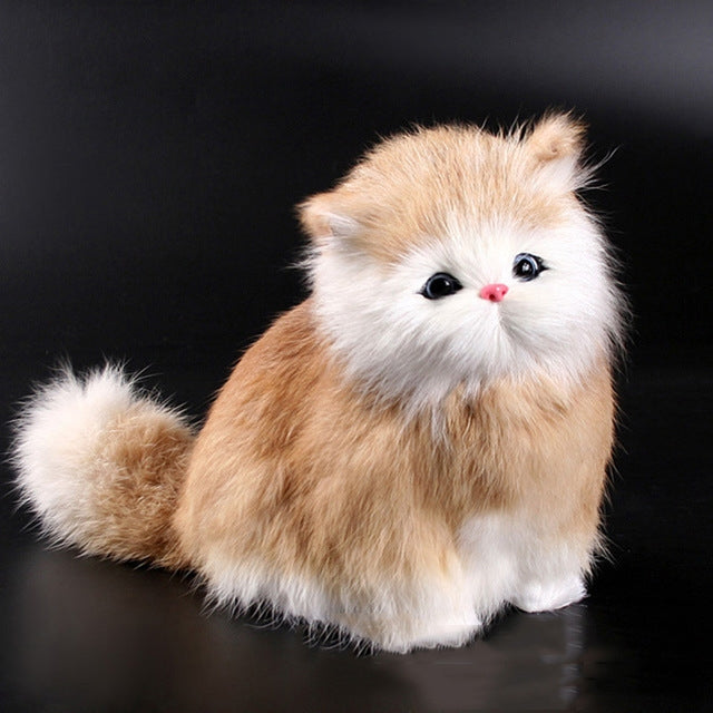 Simulación de modelo animal, juguete de gato de peluche de simulación, se llamará gato