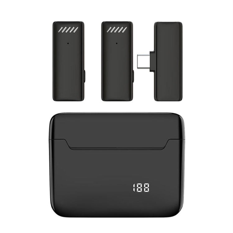 Micrófono inalámbrico Lavalier con cancelación de ruido y estuche de carga, S13 Dual Microphone Black USB-C/Type-C Interface, S13 Dual Microphone Black 8 Pin Interface, S13 One To Two Yellow Case USB-C/Type-C Interface