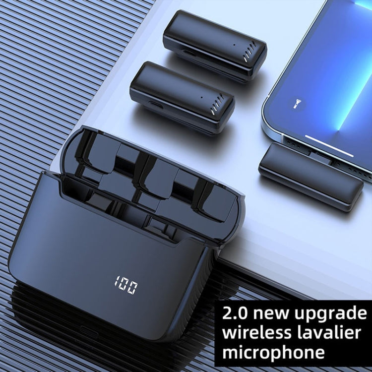 Micrófono inalámbrico Lavalier con cancelación de ruido y estuche de carga, S13 Dual Microphone Black USB-C/Type-C Interface, S13 Dual Microphone Black 8 Pin Interface, S13 One To Two Yellow Case USB-C/Type-C Interface