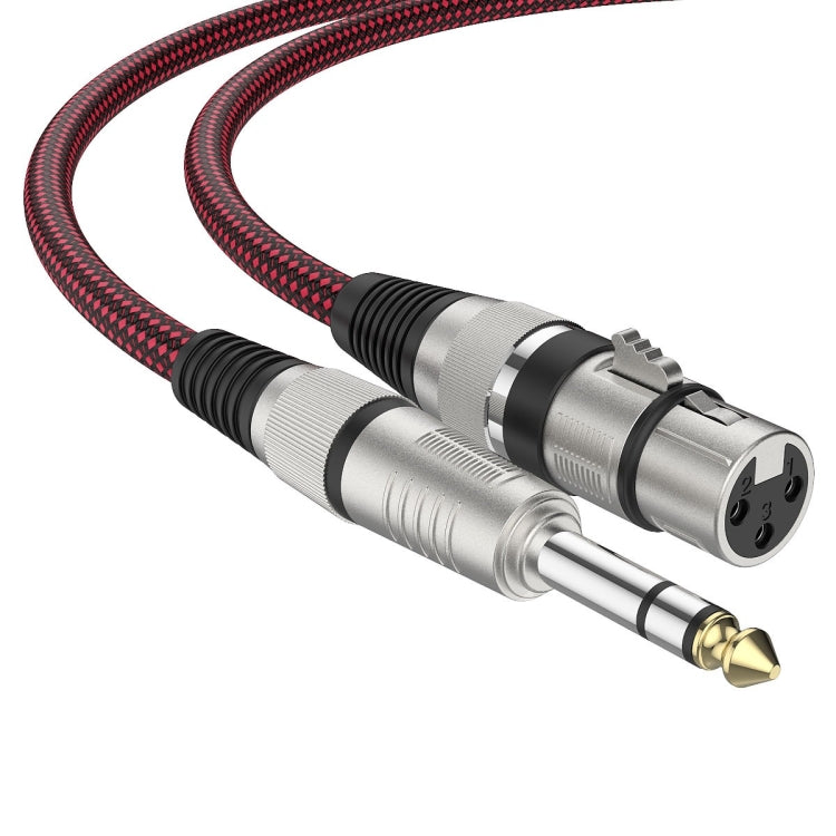 Red roja y negra TRS 6,35mm macho a Caron micrófono hembra Cable de equilibrio XLR, 0.5m, 1m, 1.8m, 3m, 5m, 8m, 10m, 12m, 15m, 20m, 25m, 30m