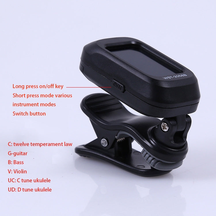 Afinador electrónico de capo para guitarra Little Angel WST-2058B, 5×3.7×2.7cm
