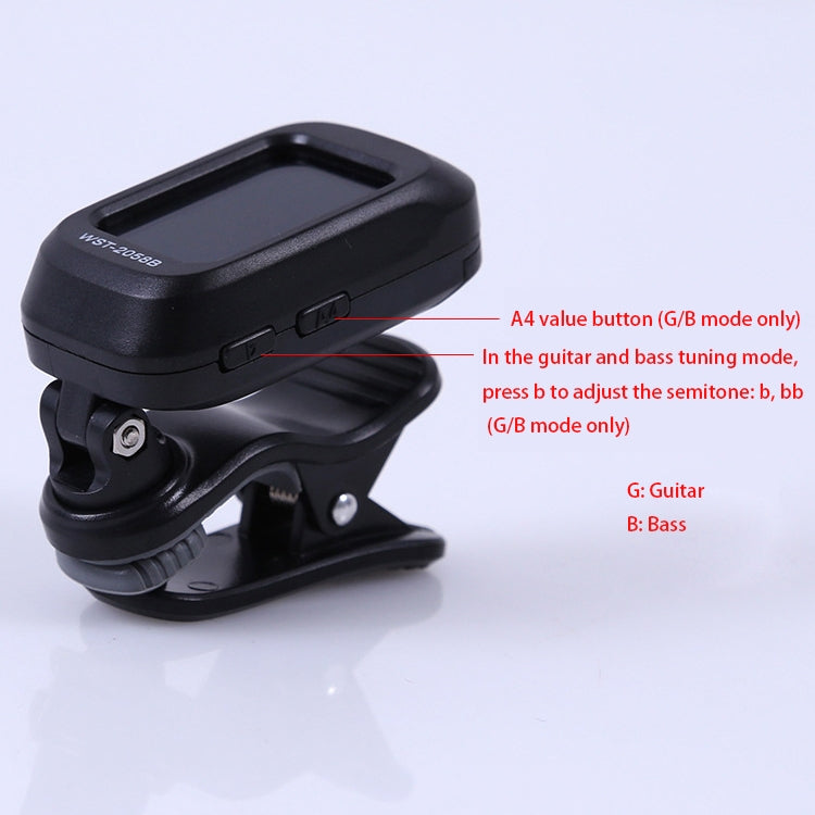 Afinador electrónico de capo para guitarra Little Angel WST-2058B, 5×3.7×2.7cm