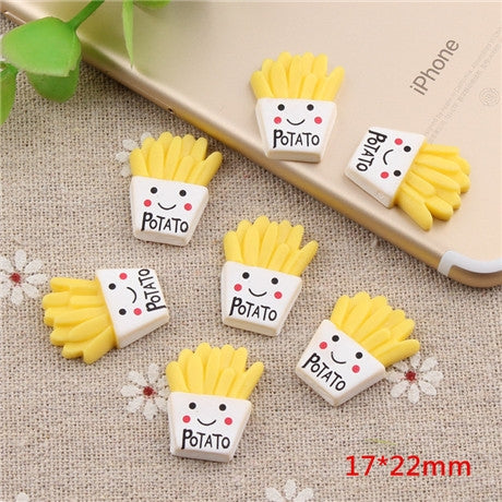 10 PCS Papas fritas Resina Niños Accesorios DIY, 10 PCS DIY French Fries