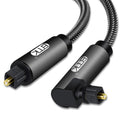 Cable de Audio óptico de malla tejida de nailon con enchufe giratorio de 360 grados en ángulo recto ajustable giratorio de 90 grados EMK, 1m(Black), 1.5m(Black), 2m(Black), 3m(Black), 5m(Black), 8m(Black), 10m(Black), 15m(Black), 20m(Black), 25m(Black)...