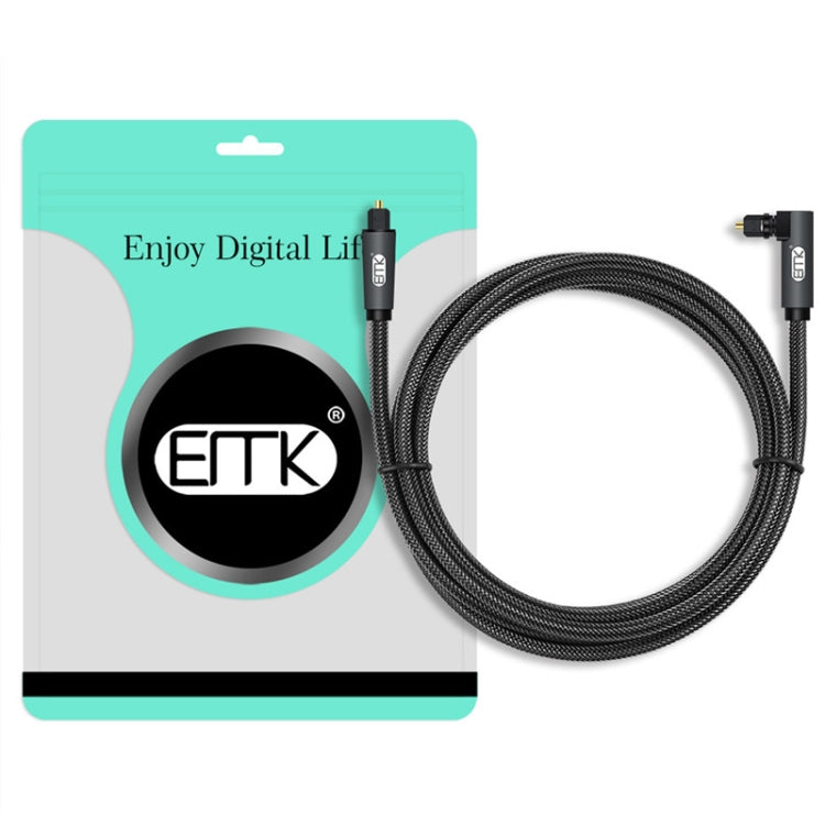 Cable de Audio óptico de malla tejida de nailon con enchufe giratorio de 360 grados en ángulo recto ajustable giratorio de 90 grados EMK, 1m(Black), 1.5m(Black), 2m(Black), 3m(Black), 5m(Black), 8m(Black), 10m(Black), 15m(Black), 20m(Black), 25m(Black)...