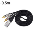 Cable de audio estéreo con conector macho XLR macho a 2 RCA, longitud:, 0.5m, 1m, 1.5m, 2m, 3m, 5m, 8m, 10m