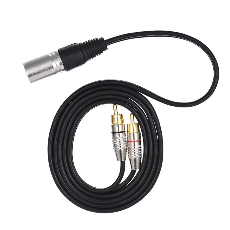 Cable de audio estéreo con conector macho XLR macho a 2 RCA, longitud:, 0.5m, 1m, 1.5m, 2m, 3m, 5m, 8m, 10m