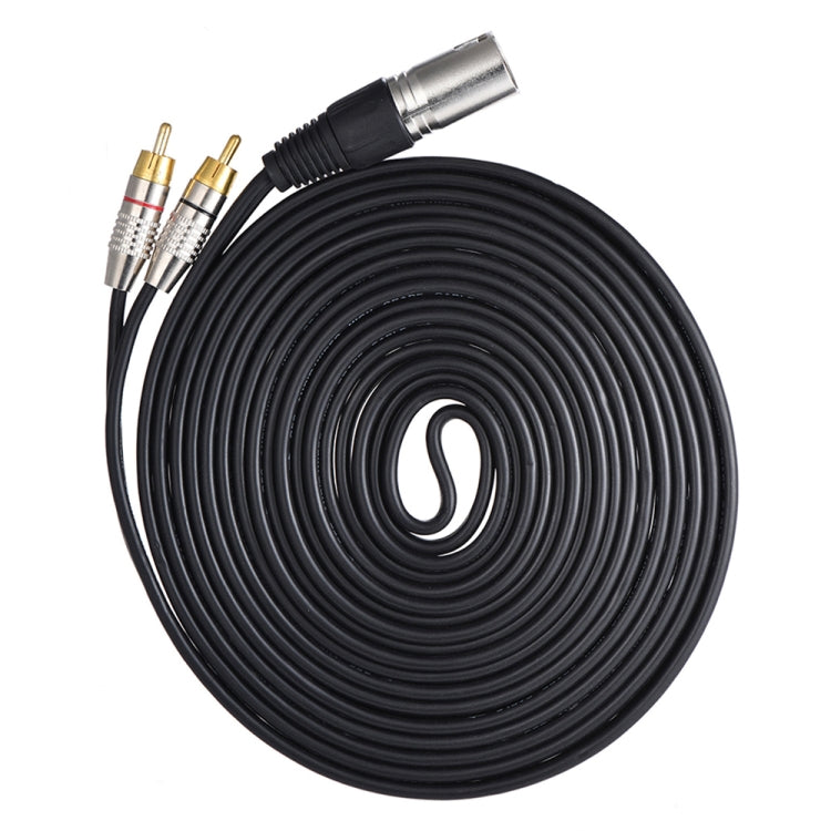 Cable de audio estéreo con conector macho XLR macho a 2 RCA, longitud:, 0.5m, 1m, 1.5m, 2m, 3m, 5m, 8m, 10m