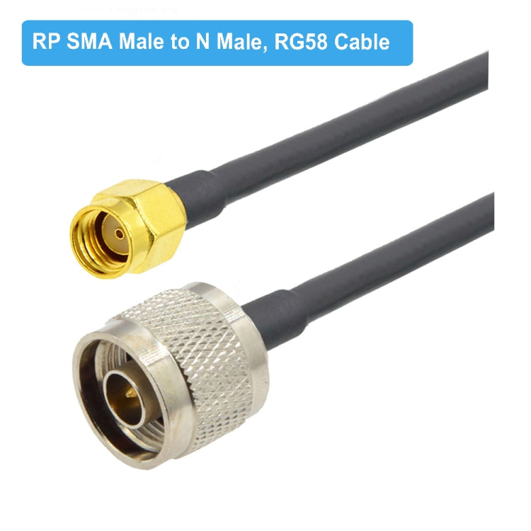 Cable adaptador coaxial RP-SMA macho a N macho RG58, RP-SMA Male to N Male 0.5m, RP-SMA Male to N Male 1m, RP-SMA Male to N Male 1.5m, RP-SMA Male to N Male 3m, RP-SMA Male to N Male 5m, RP-SMA Male to N Male10m