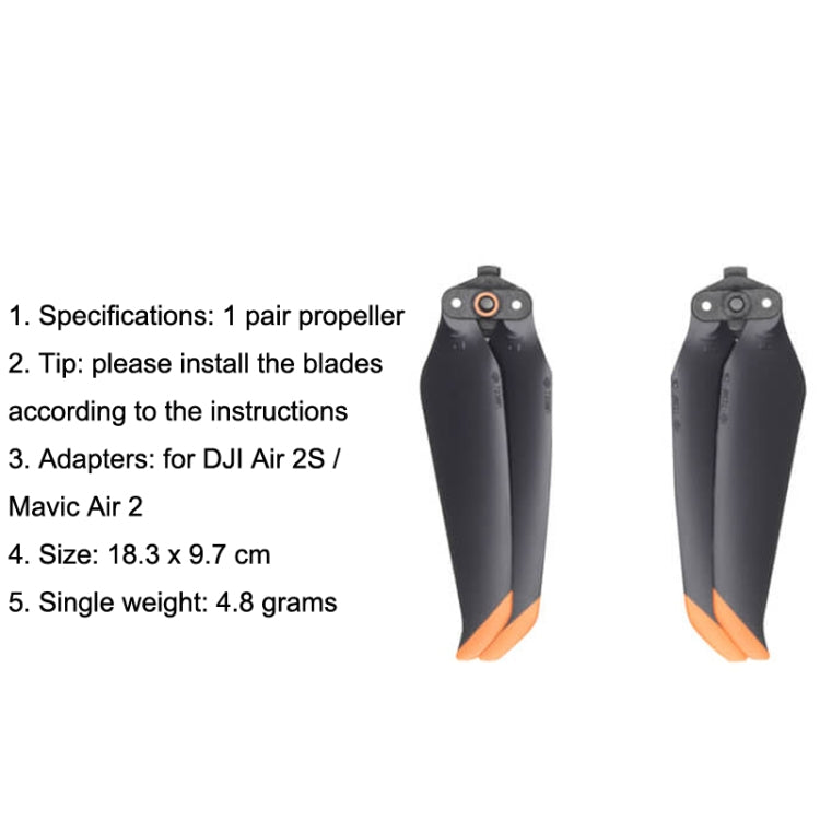 DJI original para Air 2S / Mavic Air 2 1 par de hélices de reducción de ruido, For Air 2S / Mavic Air 2
