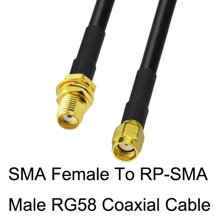 Cable adaptador coaxial SMA hembra a RP-SMA macho RG58, SMA Female To RP-SMA Male 0.5m, SMA Female To RP-SMA Male 1m, SMA Female To RP-SMA Male 1.5m, SMA Female To RP-SMA Male 3m, SMA Female To RP-SMA Male 5m, SMA Female To RP-SMA Male 10m