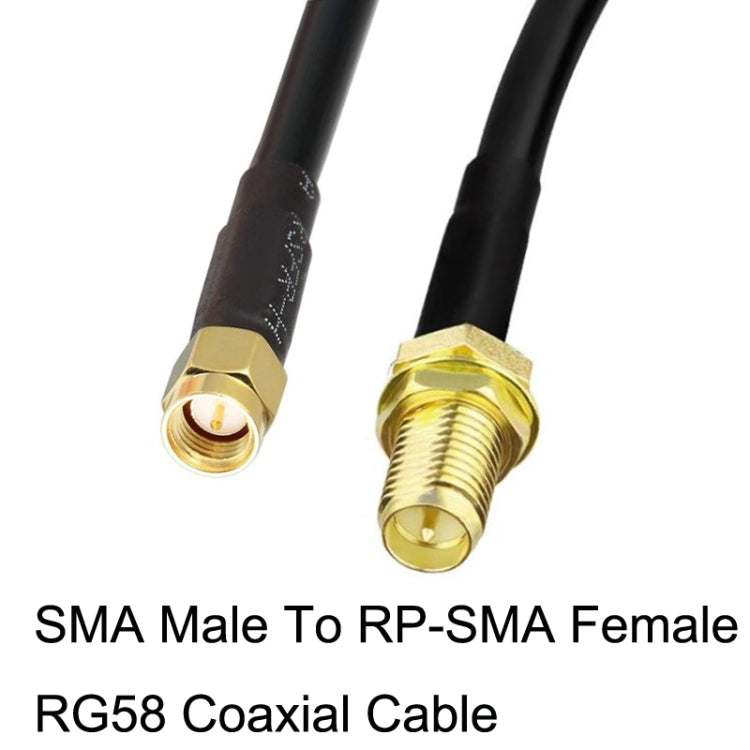 Cable adaptador coaxial SMA macho a RP-SMA hembra RG58, SMA Male To RP-SMA Female 0.5m, SMA Male To RP-SMA Female 1m, SMA Male To RP-SMA Female 1.5m, SMA Male To RP-SMA Female 3m, SMA Male To RP-SMA Female 5m, SMA Male To RP-SMA Female 10m