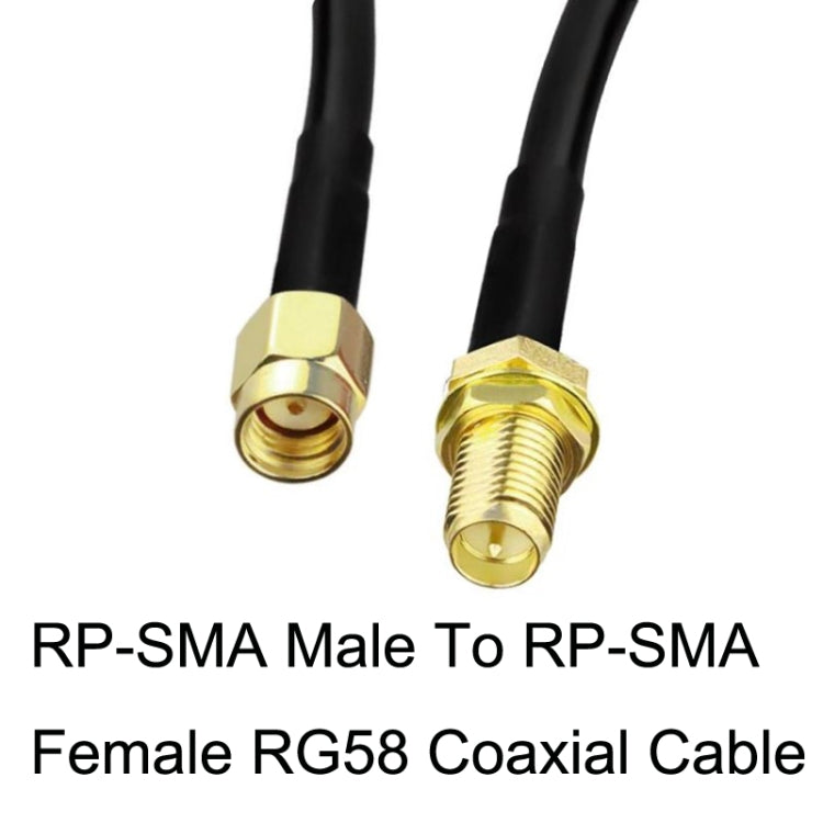 Cable adaptador coaxial RP-SMA macho a RP-SMA hembra RG58, RP-SMA Male To RP-SMA Female 0.5m, RP-SMA Male To RP-SMA Female 1m, RP-SMA Male To RP-SMA Female 1.5m, RP-SMA Male To RP-SMA Female 3m, RP-SMA Male To RP-SMA Female 5m                          ...