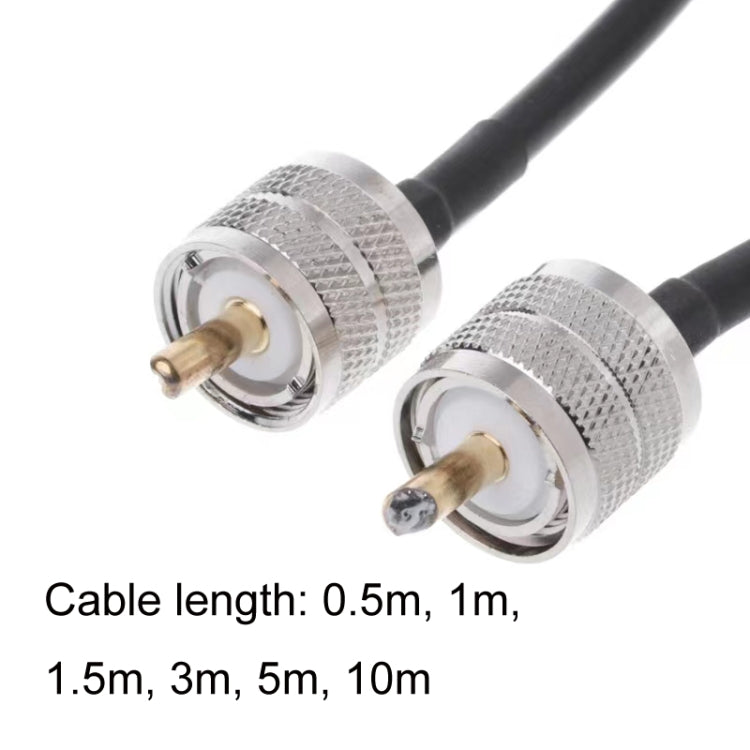Cable adaptador coaxial UHF macho a UHF macho RG58, 0.5m, 1m, 1.5m, 3m, 5m, 10m