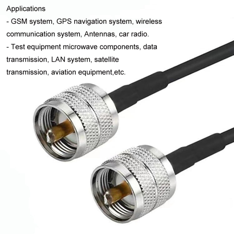 Cable adaptador coaxial UHF macho a UHF macho RG58, 0.5m, 1m, 1.5m, 3m, 5m, 10m