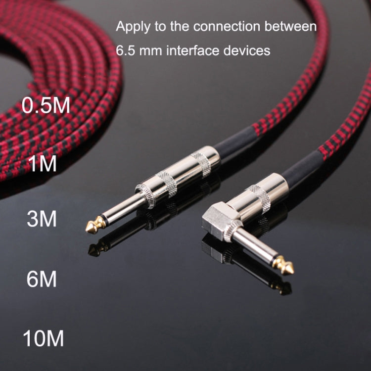 Cable de conexión de guitarra Folk Bass Performance Reducción de ruido Codo Cable de guitarra de audio, 0.5m(Red Black), 1m(Red Black), 3m(Red Black), 6m(Red Black), 10m(Red Black)