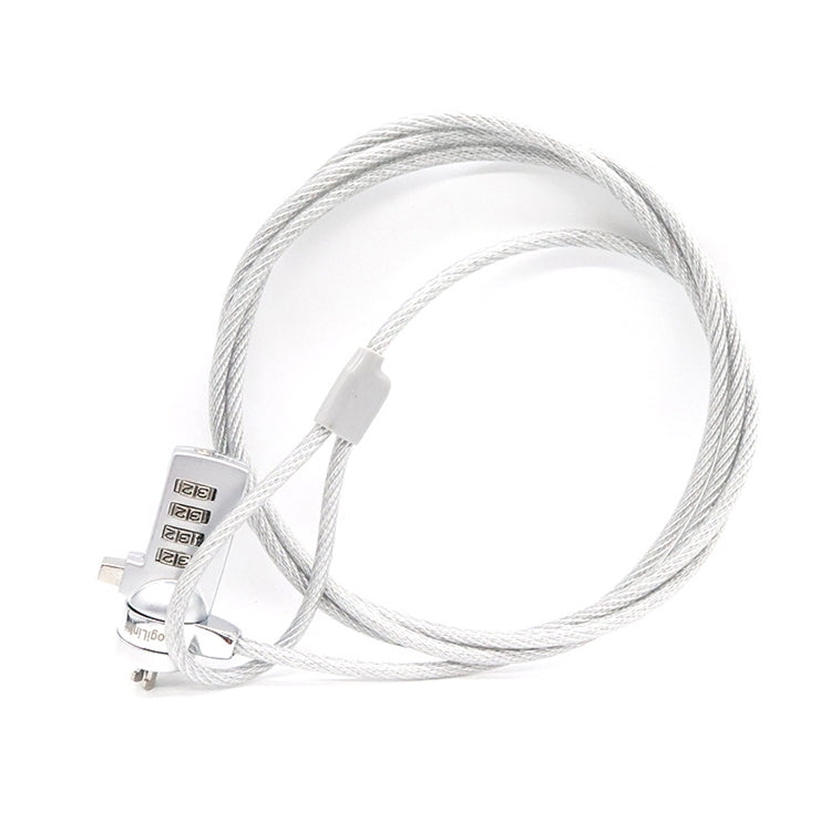 Cerradura de computadora de cuatro dígitos Cerradura de contraseña antirrobo universal para computadora portátil, Diameter 3.5 mm Length 1.2 m, Diameter 3.5 mm Length 1.5 m, Diameter 3.5 mm Length 1.8 m