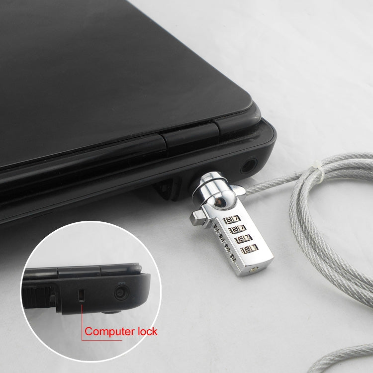 Cerradura de computadora de cuatro dígitos Cerradura de contraseña antirrobo universal para computadora portátil, Diameter 3.5 mm Length 1.2 m, Diameter 3.5 mm Length 1.5 m, Diameter 3.5 mm Length 1.8 m