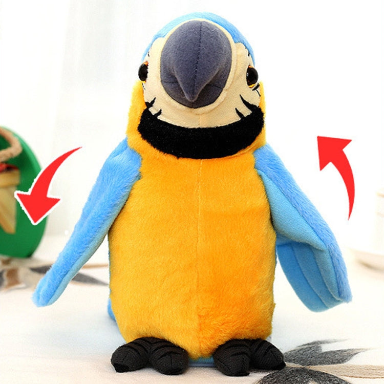Juguete de peluche loros que graban loros parlantes girarán las alas del ventilador juguetes para niños, Height 18cm