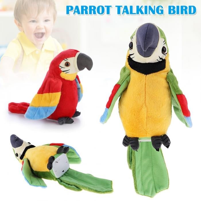 Juguete de peluche loros que graban loros parlantes girarán las alas del ventilador juguetes para niños, Height 18cm