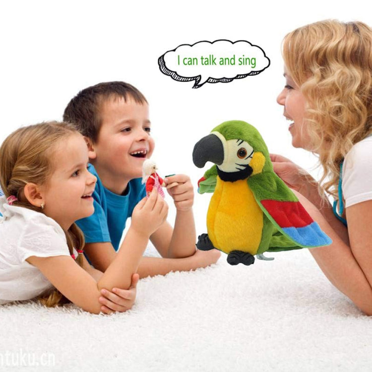 Juguete de peluche loros que graban loros parlantes girarán las alas del ventilador juguetes para niños, Height 18cm