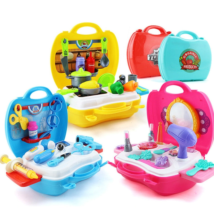 Juego de herramientas de vajilla de cocina de simulación para niños, juego de simulación, casa, maleta, juguete, Medical, Kitchen, Supermaket, Tools, Makeup