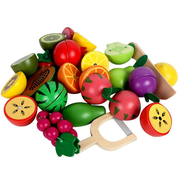 Niños de madera de corte magnético frutas y verduras bebé cortado música jugar casa cocina juguetes, YLB-14 PCS Vegetable Basket, YLB-12 PCS Fruit Basket