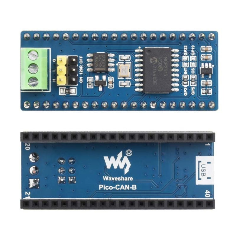 Waveshare para módulo Raspberry Pi Pico CAN Bus (B), que permite comunicación de largo alcance a través de SPI, 23775, 23775