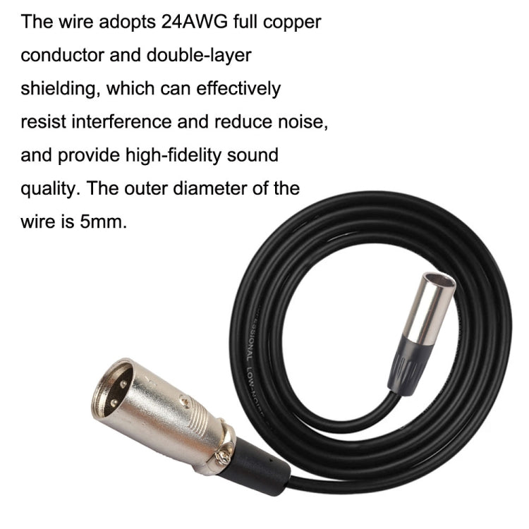 Xlrmini Caron macho a mini cable de equilibrio macho para cable de audio de micrófono de tarjeta de sonido de 48 V, 0.5m, 1m, 1.5m, 2m, 3m, 5m, 10m