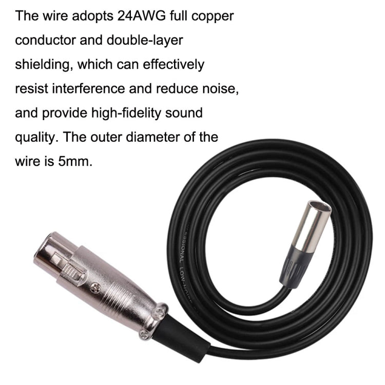 Cable de equilibrio Xlrmini Caron hembra a Mini macho para Cable de Audio de micrófono de tarjeta de sonido de 48V, 0.5m, 1m, 1.5m, 2m, 3m, 5m, 10m