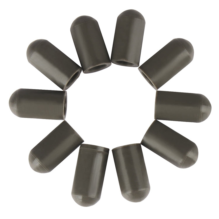 10 fundas de silicona gris para baquetas., 1.7×0.59×0.87cm