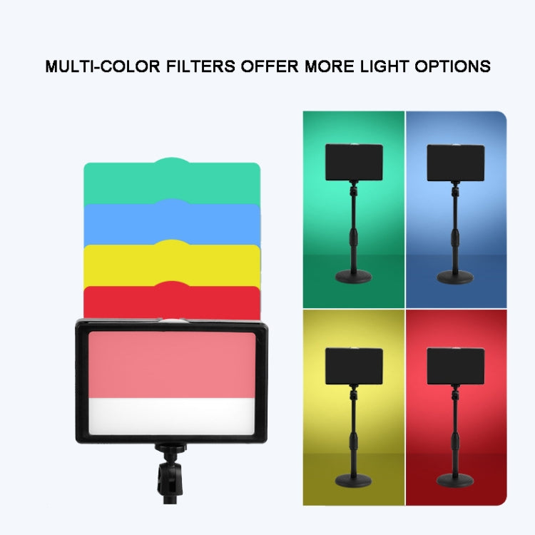 Luz de relleno en vivo de panel plano para fotografía de temperatura de tres colores, 6 pulgadas, 3200-5500K, especificación:, Only Light, Small Tripod, 30cm Bracket, 42CM Bracket, 0.5m Bracket, 0.5m Bracket +Bluetooth RC, 2.1m Bracket                 ...
