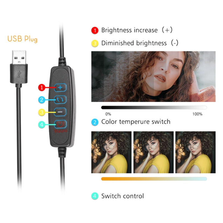 Luz de relleno en vivo de panel plano para fotografía de temperatura de tres colores, 6 pulgadas, 3200-5500K, especificación:, Only Light, Small Tripod, 30cm Bracket, 42CM Bracket, 0.5m Bracket, 0.5m Bracket +Bluetooth RC, 2.1m Bracket                 ...