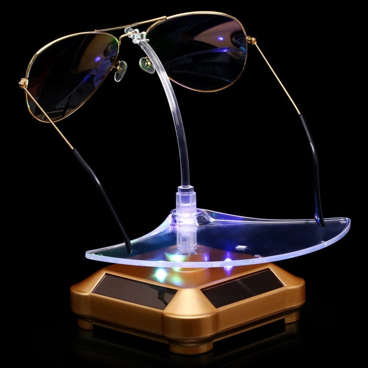 Soporte de exhibición de gafas de luces coloridas, plato giratorio Solar de 360 grados