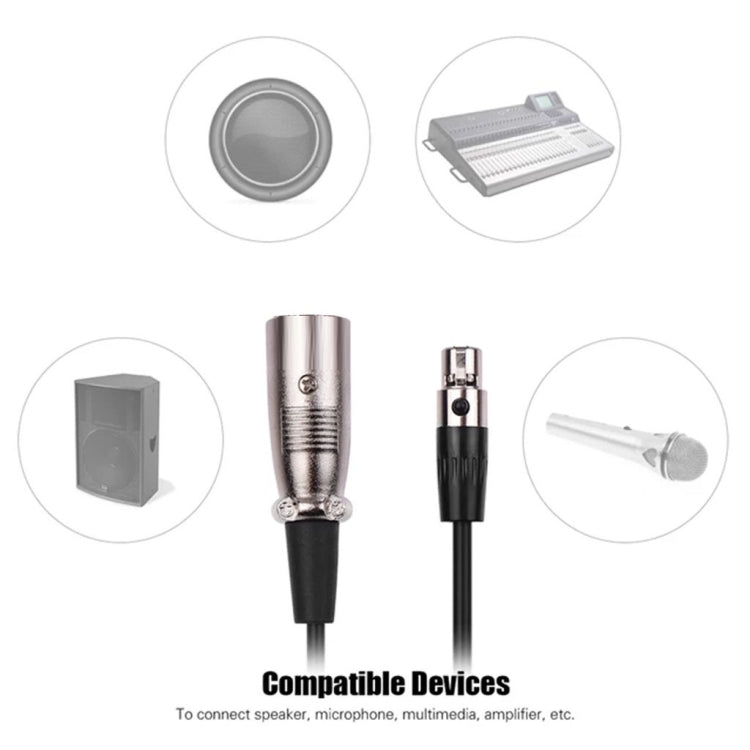 Xlrmini Caron macho a mini cable de equilibrio hembra para cable de audio de micrófono de tarjeta de sonido de 48 V, 0.5m, 1m, 1.5m, 2m, 3m, 5m, 10m
