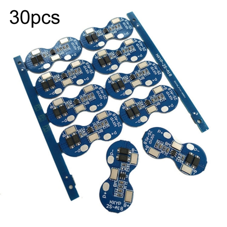 30 PCS 4A 2-Tándem 7.4V / 8.4V 18650 Placa de protección de batería de litio, antisobrecarga, antisobredescarga