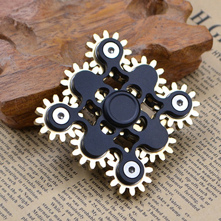 Nueve engranajes de cobre puro Linkage EDC Fidget Spinner juguete de descompresión, Nine Gear(Black), Nine Gear(Silver)