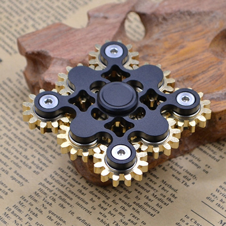 Nueve engranajes de cobre puro Linkage EDC Fidget Spinner juguete de descompresión, Nine Gear(Black), Nine Gear(Silver)