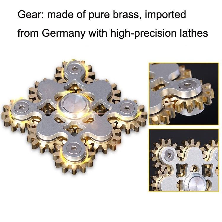 Nueve engranajes de cobre puro Linkage EDC Fidget Spinner juguete de descompresión, Nine Gear(Black), Nine Gear(Silver)