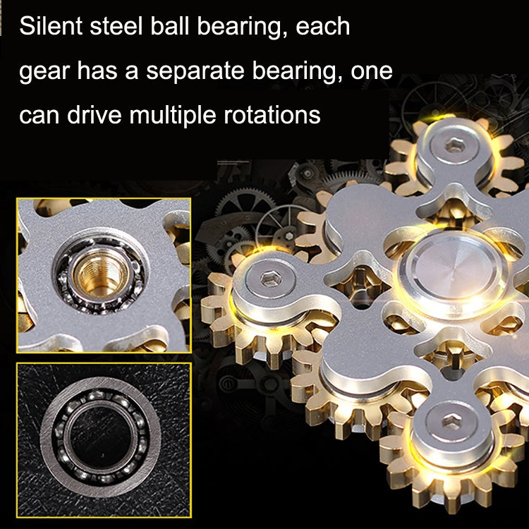 Nueve engranajes de cobre puro Linkage EDC Fidget Spinner juguete de descompresión, Nine Gear(Black), Nine Gear(Silver)