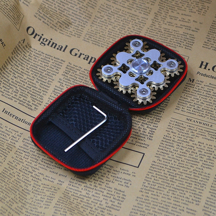 Nueve engranajes de cobre puro Linkage EDC Fidget Spinner juguete de descompresión, Nine Gear(Black), Nine Gear(Silver)