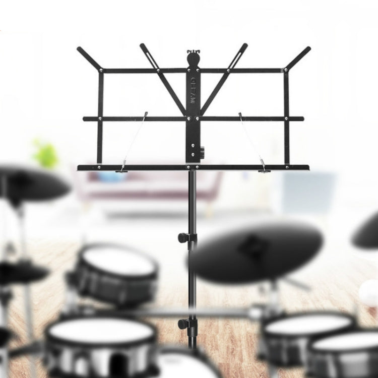 Soporte de piano plegable portátil, elevado y engrosado, soporte de música para guitarra Guzheng para el hogar, Black, Black Yellow