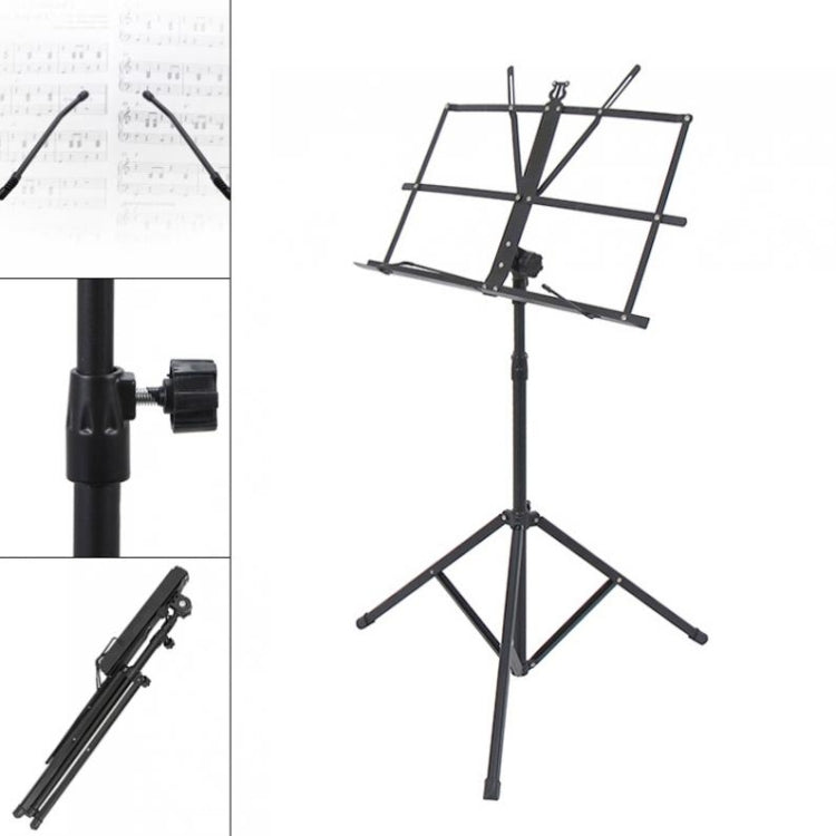 Soporte de piano plegable portátil, elevado y engrosado, soporte de música para guitarra Guzheng para el hogar, Black, Black Yellow