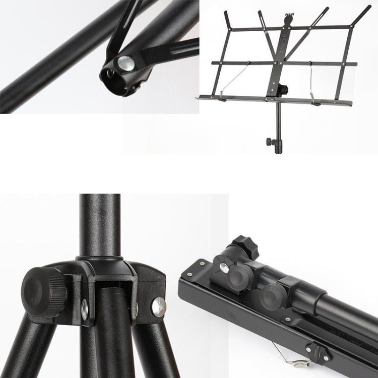 Soporte de piano plegable portátil, elevado y engrosado, soporte de música para guitarra Guzheng para el hogar, Black, Black Yellow
