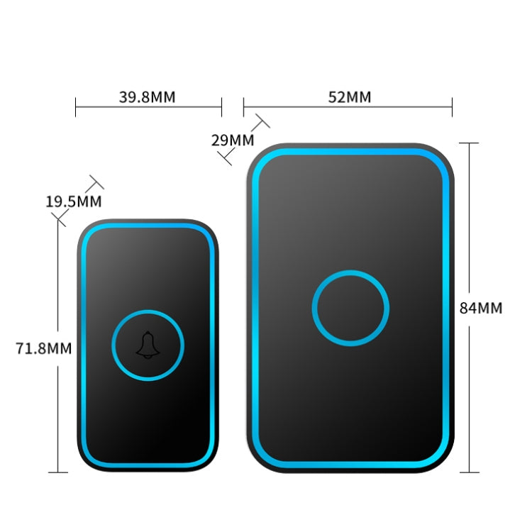 CACAZI A78 Timbre inalámbrico de larga distancia Timbre electrónico con control remoto inteligente, US Plug, EU Plug, UK Plug