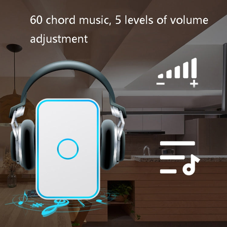 CACAZI A78 Timbre inalámbrico de larga distancia Timbre electrónico con control remoto inteligente, US Plug, EU Plug, UK Plug