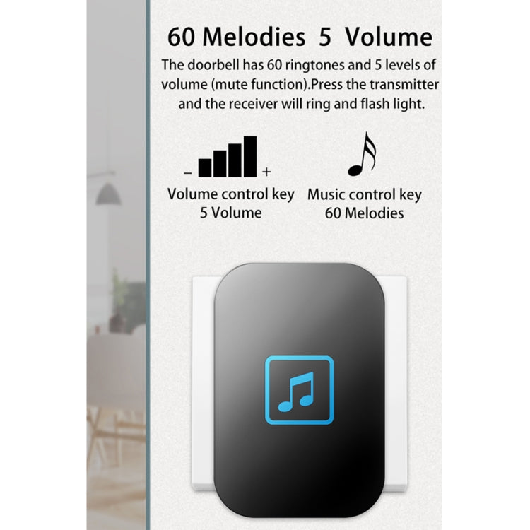Timbre con Control remoto de música electrónica CACAZI A86, uno para uno, timbre inalámbrico de CA, US Plug, UK Plug, EU Plug