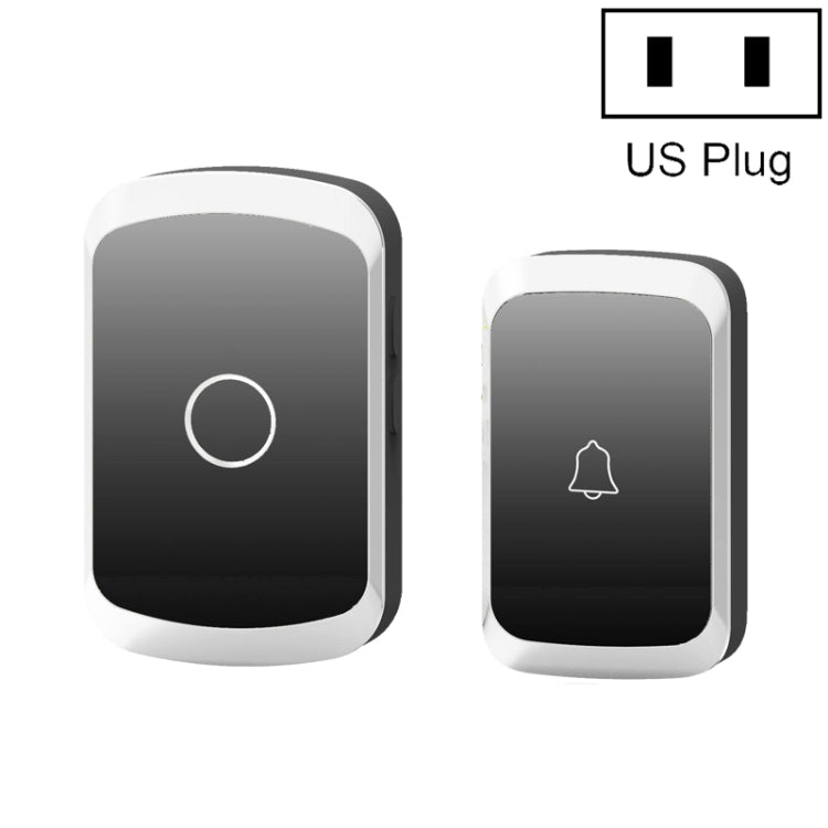 CACAZI A20 Timbre inalámbrico para casa inteligente Música digital Control remoto Timbre impermeable, US Plug, UK Plug, EU Plug
